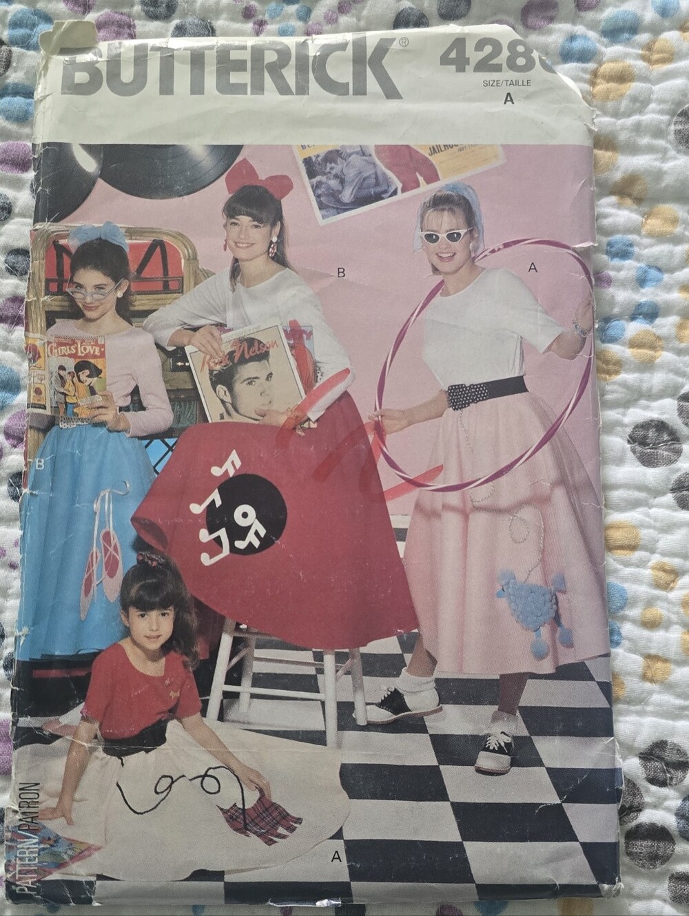 Butterick 4286 Poodle Skirt Sewing Pattern For Adults & Children